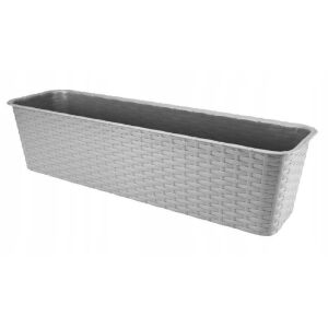 Balkon virágcserép rattan doboz szürke 60 cm 146702062 - Balkonláda