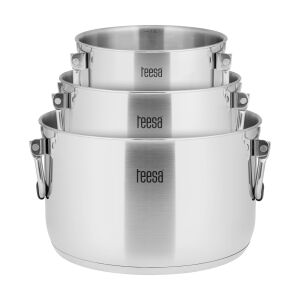 TEESA edénykészlet, 6 darabos, rozsdamentes acél, edzett üveg, INDUKCIÓS 146703442 - Edénykészlet