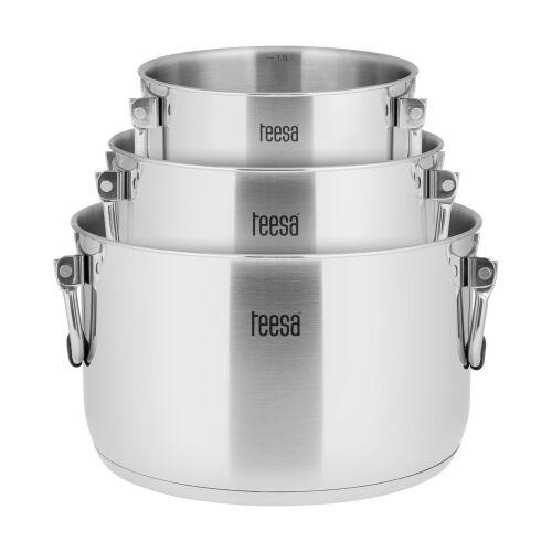 TEESA edénykészlet, 6 darabos, rozsdamentes acél, edzett üveg, INDUKCIÓS 146703442