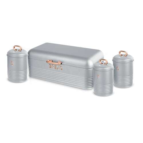 Berlinger Haus BH-6755 Bread Box with 3 Canisters, Grey