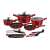 Complete Berlinger Haus 14+2 Piece Burgundy Metallic Cookware Set