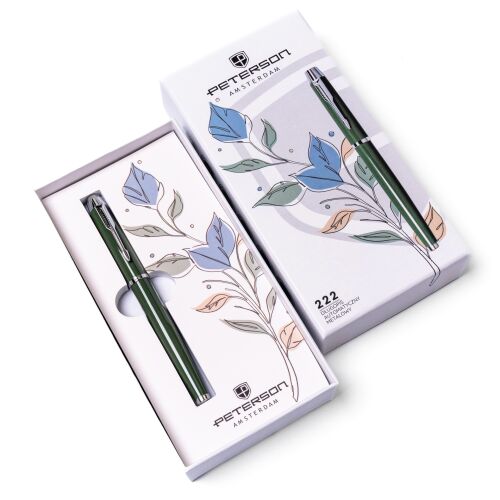 PTN 222-GB-8556 zöld-ezüst golyóstoll dobozban 146705008