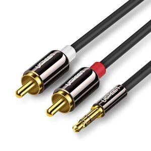 Audio kábel 3,5 mm-es mini jack - 2RCA 3 m fekete 146705650 - RCA kábel