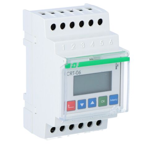 Digitális hőmérséklet szabályozó CRT-06 (szondák nélkül), szabályozási tartomány -100-400°C, I=16A, 3 modul
