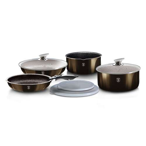 Berlinger Haus BH-7041 9 piece cookware set, Metallic Line Shiny Black Edition