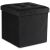 Összecsukható puff L gombokkal - 38x38x38cm bársony fekete x 8 146707852