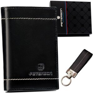 Bőr tok + kulcstartó készlet PTN ZM59-ZESTAW-2984 Fekete 146708270 - Férfi pénztárca