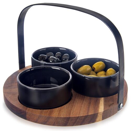 Kerámia uzsonnás tálkák FEKETE 130 ml 4 db. 146710726