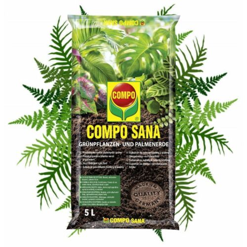 Compo Sana táptalaj zöld növényekhez és pálmákhoz 5L Tőzeg, perlit és dolomit keveréke 146711726