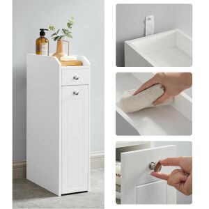 Dulap îngust pentru produse cosmetice 146714436 - Capace de toaleta/WC, Cabină de duș, Robinet, Ușă de duș, Dulap de baie, Coșuri de rufe și Set de duș