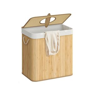Bambusový kôš na bielizeň s vyberateľnou sieťkou 146714440 - Nádoby na špinavú bielizeň