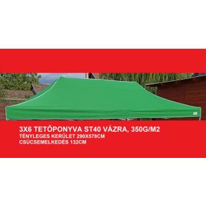3x6 zöld tetőponyva ST40-es vázhoz sátortető sátor tető ponyva kerti pavilonhoz 6x3 350g/m2 146714634 - Kert