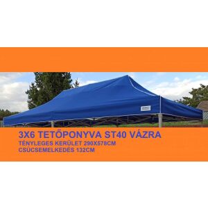3x6 kék tetőponyva ST40-es vázhoz sátortető sátor tető ponyva kerti pavilonhoz 6x3 350g/m2 146714635 - Kert