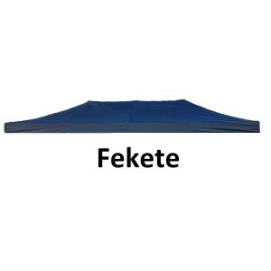 3x6 fekete tetőponyva sátortető sátor tető ponyva kerti pavilonhoz 6x3 280g/m2 ST30 146714737 - Kert