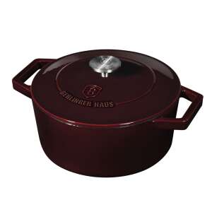 Berlinger Haus BH-6497 Metallic Burgundy Line Cast iron high pot with lid 24cm BH-6497