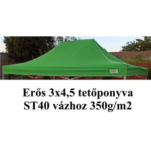 3x4,5 zöld tetőponyva ST40 350g/m2 sátorvázhoz sátortető sátorponyva ponyva kerti pavilonhoz monivel 146714784 - Kert
