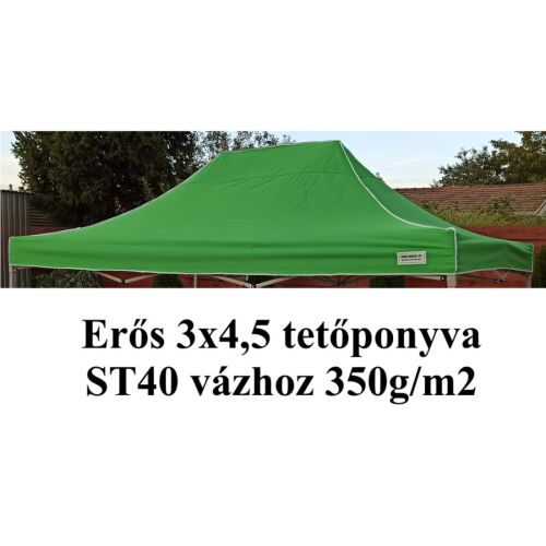 3x4,5 zöld tetőponyva ST40 350g/m2 sátorvázhoz sátortető sátorponyva ponyva kerti pavilonhoz monivel 146714784