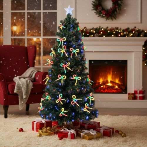 Brad artificial Craciun, fibra optica multicolor, 36 funde, stea in varf, inaltime 180 cm 146715393