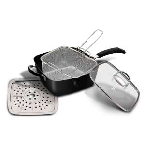 Berlinger Haus Black Professional Line 5 piece square pan set with steamer, frying basket and lid - Frying Pan