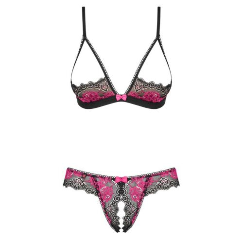 Melltartó és Bugyi Szett, Obsessive, Tulia, Kivágásokkal, Fekete, M/L 146716531