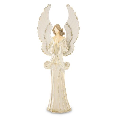 Aranyló nyugalom – Bézs angyal fém szárnyakkal (55 cm) 146717454