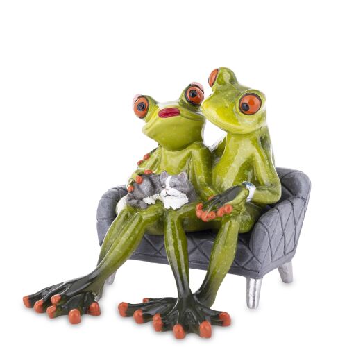Netflix & Frogs Figura - Két béka pihen egy kanapén egy cicával 