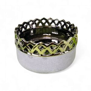 Elegance Gris – Ezüstszegélyes Dekortál (18x18x9 cm) 146717527 - Tál