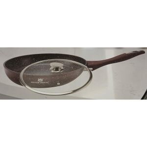 Silver Royal  serpenyő üveg fedővel 28 cm, márvány bevonattal