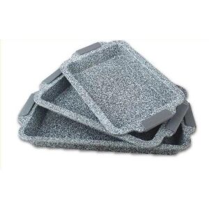 Berghome Line tepsi szett kerámia/gránit tapadásmentes  bevonattal 3 részes, szilikon fogantyúval, 35, 37, 39 cm, szürke