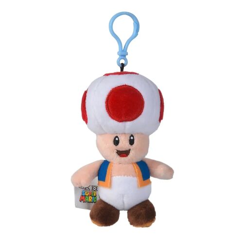 Super Mario Toad - piros/fehér/kék játékos plüsskulcstartó 13cm 146719303