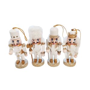 Karácsonyi Diótörő Figurák, Fehér őrség 10 cm- 4 db-os, akasztós 146719731 - Karácsony