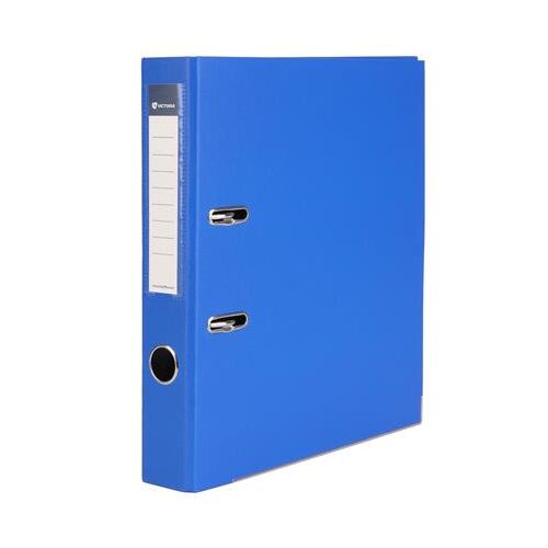 Iratrendező, 50 mm, A4, PP/karton, élvédő sínnel, VICTORIA OFFICE, "Basic", királykék