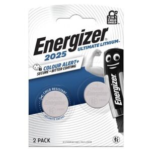 Gombelem, CR2025, 2 db, színjelző, ENERGIZER "Ultimate Lithium Performance" 146720686 - Elem