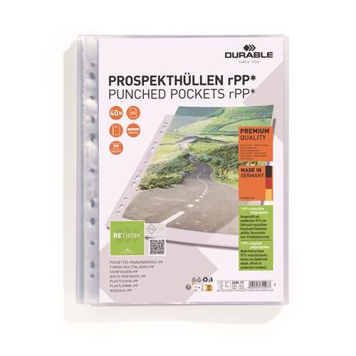 Genotherm, lefűzhető, PP, A4, 80 mikron, DURABLE "PREMIUM"