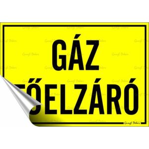 Információs matrica, 11,6x16,6 cm, "Gáz főelzáró" 146720722 - Figyelmeztető matrica