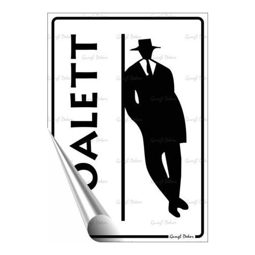 Információs matrica, 11,6x16,6 cm, "Férfi toalett"