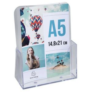 Katalógustartó, asztali, A5, álló, 1 rekeszes, EXACOMPTA "Office", áttetsző 146720769 - Irodaszer