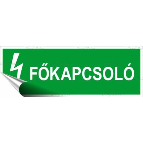 Információs matrica, 14x5 cm, "Főkapcsoló" 146720897