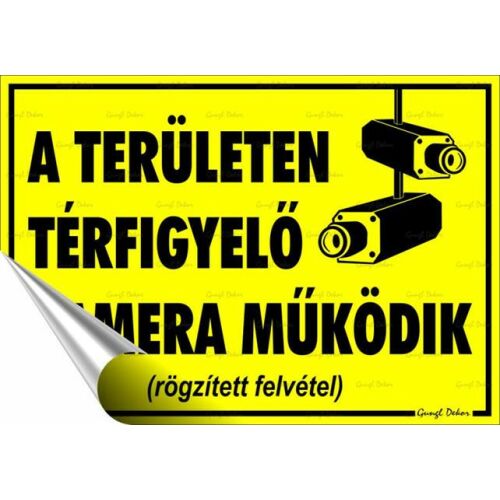 Információs matrica, 25x17,5 cm, "Térfigyelő kamera" 146720909