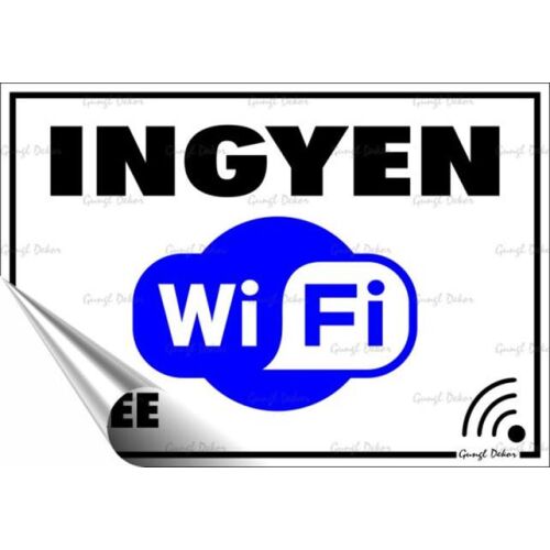 Információs matrica, 11,6x16,6 cm, "Ingyen Wifi" 146721006