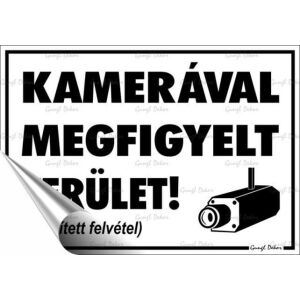 Információs matrica, 11,6x16,6 cm, "Kamerával megfigyelt terület" 146721010 - Figyelmeztető matrica
