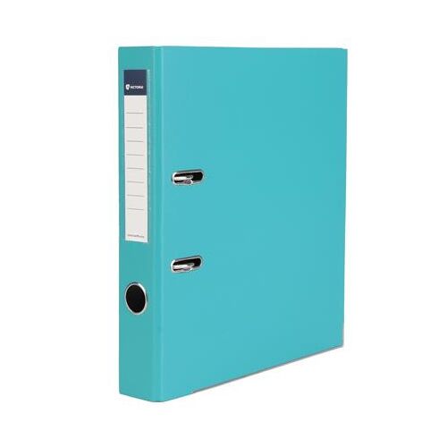 Iratrendező, 50 mm, A4, PP/karton, élvédő sínnel, VICTORIA OFFICE, "Basic", türkiz 146721165