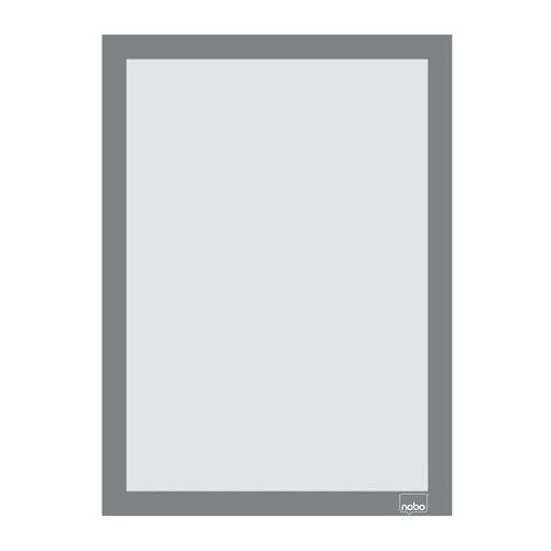 Posztertábla, fali, A4 méret, műanyag keret, 2 db, NOBO, ezüst