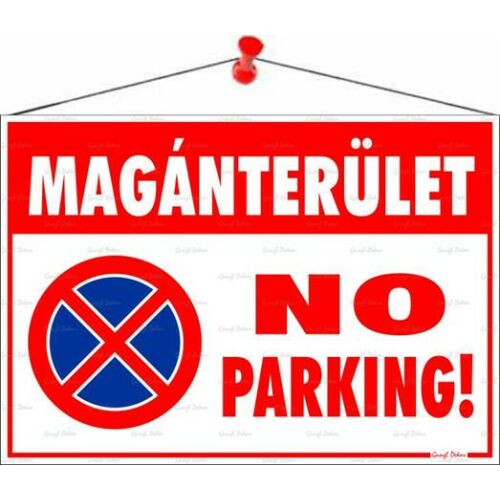 Információs tábla, 50x35 cm, "Magánterület No parking!" 146721226