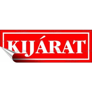 Információs matrica, 14x5 cm, "Kijárat", piros 146721277 - Figyelmeztető matrica