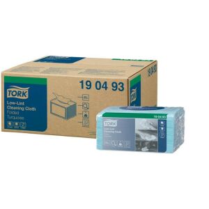 Tisztítókendő, szöszszegény, hajtogatott, 1 rétegű, W8 rendszer, TORK, türkiz 146722247 - Takarító Eszközök