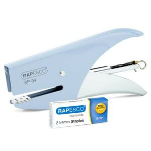 Tűzőgép, kézi, 21/4, 12 lap, RAPESCO "SP-64", kék 146722634 - Tűzőgép, tűzőkapocs