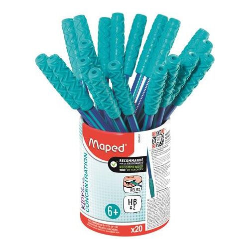 Írástanuló grafitceruza, ceruzatartó, HB, háromszögletű, szilikon vég, MAPED "Kidy Learn Concentration" 146722689