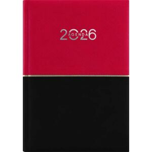 Naptár, tervező, A5, napi, DAYLINER "Contrast", piros-fekete 146722753 - Irodai kiegészítő