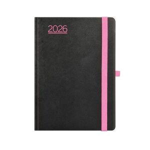 Naptár, tervező, A5, napi, TOPTIMER, "Nero", fekete-pink 146722902 - Irodai kiegészítő